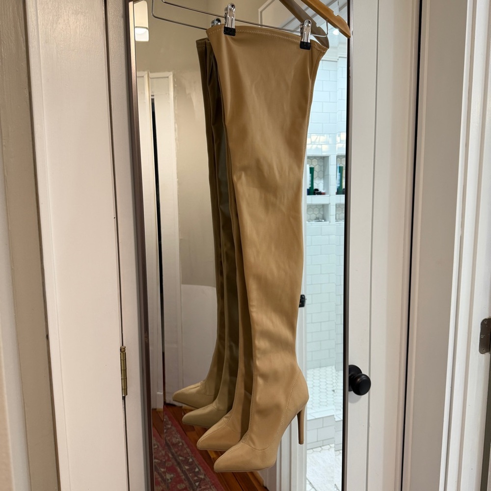 Fashion Nova Tan Over the Knee Boots